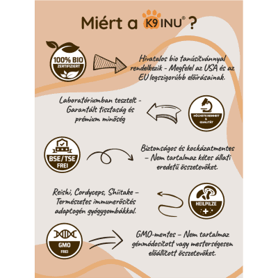 k9 inu minősítések, organikus, bio