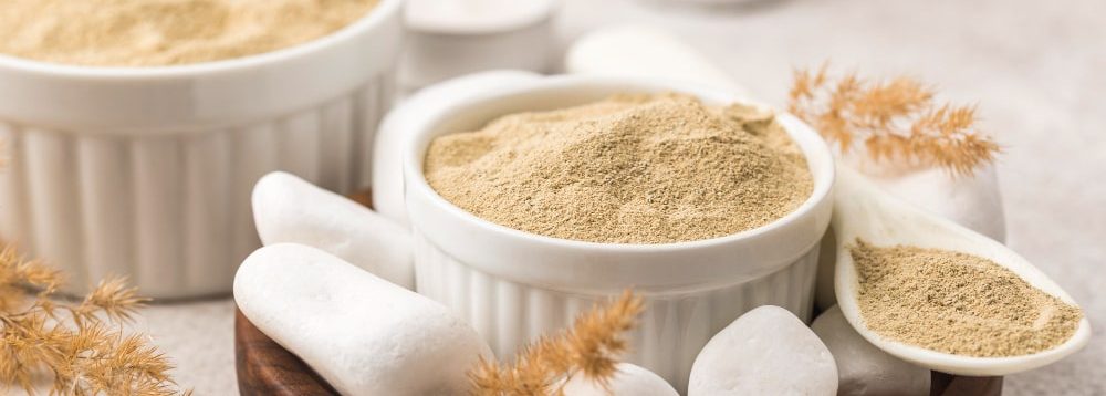 sörélesztő kutyáknak finomra őrölve tálkában, természetes táplálékkiegészítőként